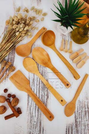 مجموعة من ملعقة المطبخ الخشبية من الخشب من MNZ 15 قطعة ملعقة الخشب الخشبية من الخشب البوكس و الخشب الخشب البامبو ynahş1 - MONTESEV