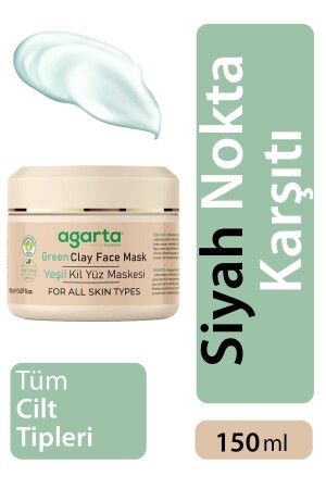 قناع من الطين الخضراء الطبيعي من MNZ 150 مل 8699943342425 - Agarta