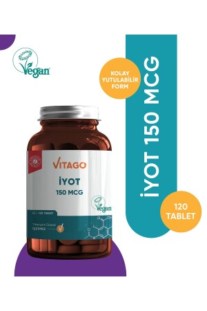 مكمل غذائي من قبل المكتبات من نوع MNZ يحتوي على اليود الممتاز 150 MCG 120pcs - Vitago
