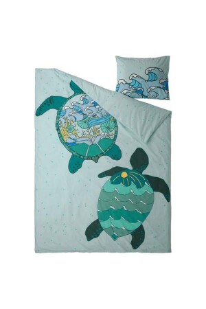 MNZ-مزدوج الجانبية طفل واحد غطاء غطاء المريديندوكان التركيز اللون 150x200 سم السلحفاة البحرية 349yg - IKEA