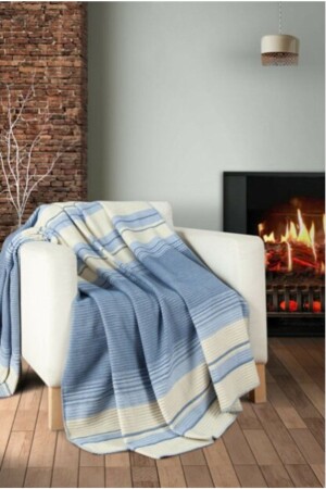 غطاء واحد من الأزرق من طراز MNZ 150x200 و غطاء من طراز Knit - Gençev Home Collections