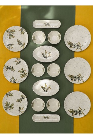 فرع النسرة من فرع MNZ 16 قطعة وجبة الإفطار المخصصة لـ 6 أشخاص - Heda Porselen