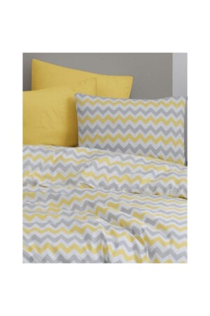 مجموعة غطاء غطاء مادة مادة مادة مادة مادة واحدة من MNZ 160x220 - زيغزاج صفراء مع نمط MERTM000582 - MERTİM