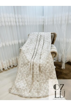 MNZ-الفخام القطن الأريكة-أريكة غطاء السرير بيج لون 170x220 مضاد للعرق مضاد للنزلق - Özlü Home