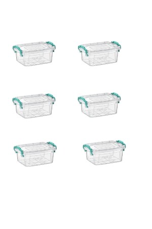 مجموعة حاويات تخزين صغيرة شفافة من MNZ - مستطيل مقفلة 1.75 ليت - 6 قطع dop13614668igo - ELEGANCEV