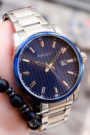 ساعة معصمة للرجال من فولاذ MNZ مع التقويم 178014 FC13141TM - Ferrucci