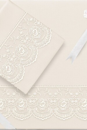 MNZ- الفرنسي الرقاق كوري داوري ديفيت غطاء مجموعة كريم 179637 - Çeyiz Diyarı