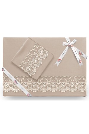 MNZ- الفرنسي الرأس كوري داوري غطاء القماش مجموعة كابوتشينو 179639 - Çeyiz Diyarı