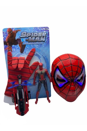 كوب إصابة MNZ القفازات القذيفة + قناع مضيء + 18 سم صورة مضيئة 3 قطع مجموعة لعبة Spiderman 345672 - Spiderman