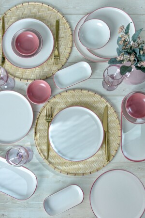 مجموعة من الافطار الوردية من خط MNZ 18 قطعة ل 6 أشخاص 20000 - Keramika