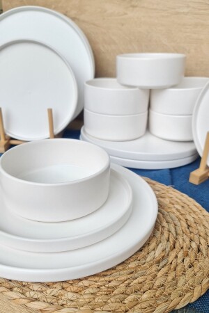 MNZ-مجموعة مكثفة من الميت الأبيض 18 قطعة عشاء و إفطار لـ 6 أشخاص ymk52 - GULHANILE