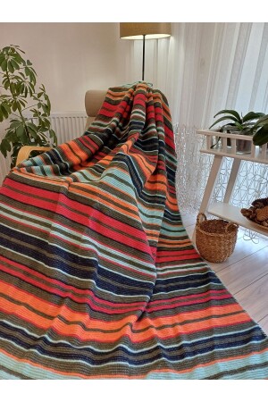 غطاء من القطن من MNZ أربع فصول غطاء مزدوج 180*220 سم غطاء من الشرائط الخضراء البرتقالي - Stay With Love