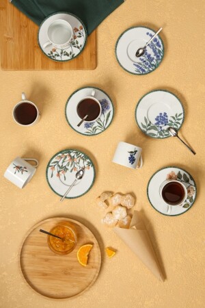 كوب شاي من حديقة الزهور من طراز MNZ 180cc 12 قطعة لـ 6 أشخاص - Porland