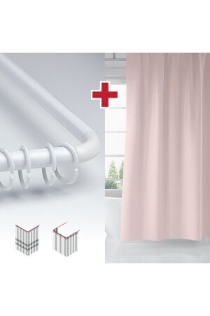 الستارة الحمراء من اللون MNZ مع هدية المعلق 180x200 سم مسحوق واحد الجناح الحمام الستارة - L أنبوب مع هدية - Tropikhome