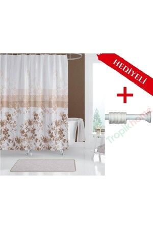 الستارة المسبوحة للحمّام من نوع MNZ - الستارة المسبوحة للحمّام ذات الزهور مع هدية 180x200 سم - Tropikhome