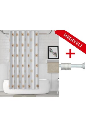 الستارة من غرف الاستحمام من نوع MNZ 180x200cm الستارة من غرف الاستحمام من نوع واحد مع هنجر الهدية - الستارة من نوع مربع - Tropikhome