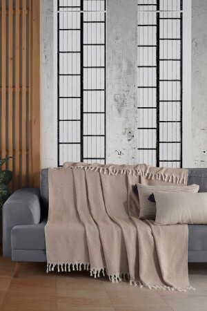 كوفن بيج طبيعي من MNZ غطاء كوفن شال 180x210 القطن - Ladynil