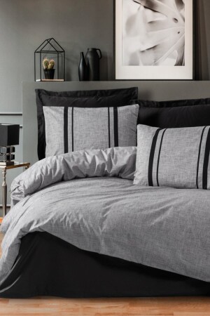 MNZ-بلاين غطاء غطاء مزدوج وضع قذر الرمادي الأسود 1843p - Cotton Box