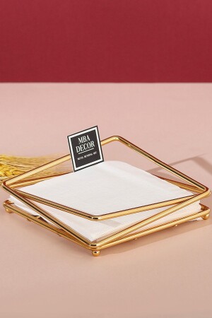 MNZ-ذهب مطلي من فولاذ المقاوم للصدأ المملأ الحديد محفظة النقود العرض طاولة المطبخ 18x18 - Mba Decor Metal Bending Art