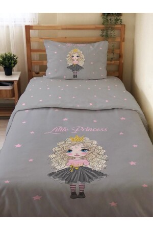 MNZ-مزدوج الجانب الأميرة نمط بلا ورقة 2 قطع مجموعة طباعة واحدة غطاء غطاء مجموعة الرمادي 13992 - Evmila