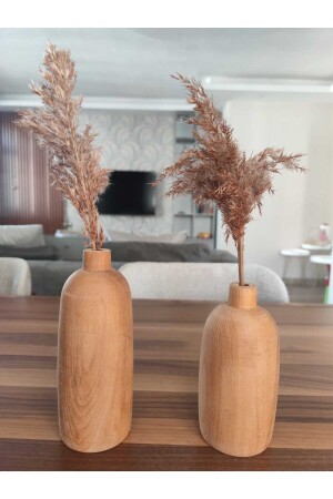 MNZ-جوارز مزخرفة الزهور وعاء الخشب مجموعة من 2 18 سم 15 سم - Wotrart