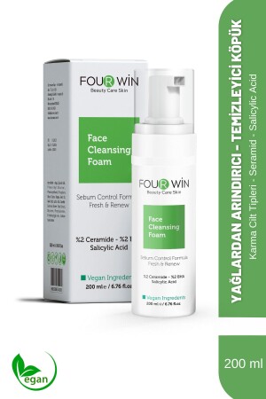 MNZ- الجرعة التنظيفية الوجهية مزيج نوع الجلد (2% سيراميد - 2% با - حمض الساليسيل) 200 ml Fres & Renew - Four Win