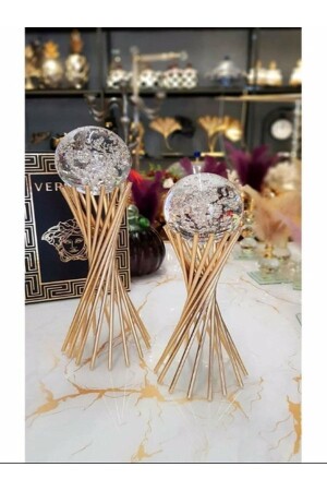 مجموعة MNZ من 2 كرة أسفل 2 قطعة كريستال مشمس 25 سم 30 سم - Dekordiyarim