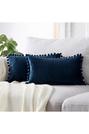 MNZ-حزمة من 2 بحرية زرقاء غطاءات المصفوفة الصغيرة، نظرة السلمون، قطع 2 30 X 50 سم - Bc Home