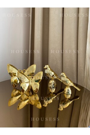 MNZ-تزيين 2 قطعة فراشة و 2 قطعة ميني تمثال الزينة - Housess