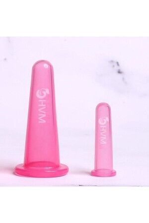 كوب ماساج الوجه من سليكون من فجوة MNZ، مجموعة كوب الوجه من 2 سم2 وردي - HVM