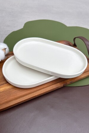 كريم مقبض على MNZ 2 قطع 20 سم صغار وجبة الإفطار وعاء خفيفة عرض مجموعة لوحة القارب - Porselenden