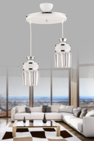 MNZ-سبتمبر 2 مصباح العجلة كريستال الحجر الأبيض الكروم الذهبية الشنارة الفاخرة الحديثة 2001 - KUZEY AYDINLATMA