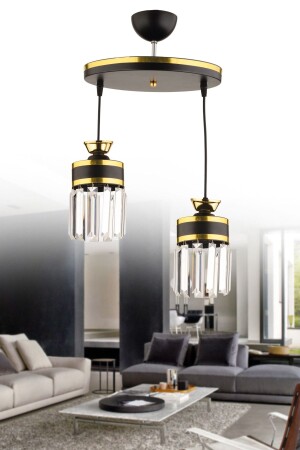 MNZ-سبتمبر 2 مصباح العدوانات الكريستال الحجر الأسود الأصفر الذهبي النموذجي الفاخرة الشنابل 2004 - KUZEY AYDINLATMA