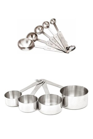 ملعقة قياس من فولاذ MNZ + مجموعة كوب قياس من 2 4832 - İles Gurme