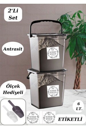 صندوق المطهر من MNZ 2 قطع 6 لترات دقيق وأخبار حاوية للألوان والأبيض (ANTHRACITE) المطهر المزدوج Alamut235 - Alamut Home