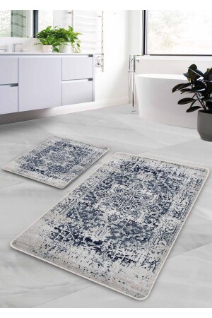 قاعدة من دون انزلاق من MNZ غسيل 2 قطعة حمام المطبخ - المزرعة البحرية الأزرق نمط 60*100 سم - 50*60 سم - Pilloveland