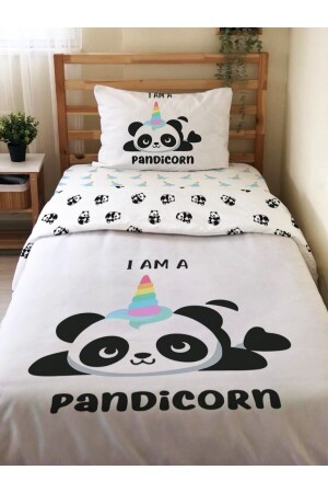 MNZ-مزدوج الجانب باندا نمط 2 قطعة مجموعة بدون ورق طباعت واحدة غطاء غطاء مجموعة أبيض 94841 - Evmila