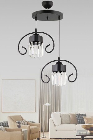 المصابيح المعلقة MNZ - صناديق المصابيح الأسود 2 قطع طائر الفراشة حجر الكريستال فاخر الشنابل AK00049 - Kraliçe