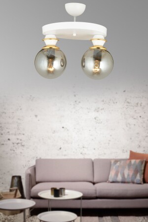 منبر فاخر بيضاء من نوع MNZ مع 2 فلافون و كأس كوكب المدخن AK00071 - Kraliçe