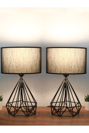 MNZ-فينا النسيج الأسود المعدني تصميم 2 قطع شمع المظلة مجموعة Ayd-2974 AYD-2974 - HOMİNG