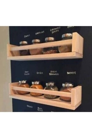 رف العطور من الخشب من MNZ - رف العطور من الجدران 2 رف مزدوج - çevik ticaret
