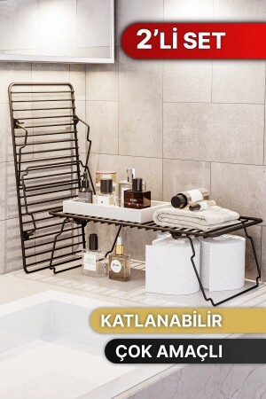 منظمة المجلس MNZ 2 قطع رف المطبخ رف شكل زجاجي مقطوعة أسود منظمة معدنية لا تتصلب BINO21-S2 - Bino