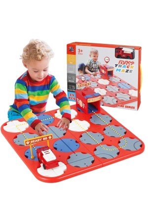 MNZ - منطقي المسار بناء لعبة تعليمي لعبة الفكر الفضائي التنمية الذكاء شاحنة الإطفاء سلسلة القولبة محنديسليك2 - HESTİNYA TOYS