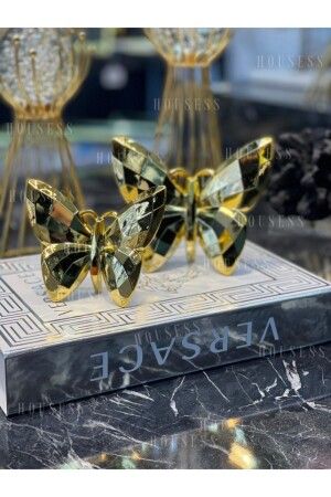 MNZ-تزيين 2 قطعة ترينكيت طائر ذهبية زينة صغيرة البوليستر الصلب - Housess