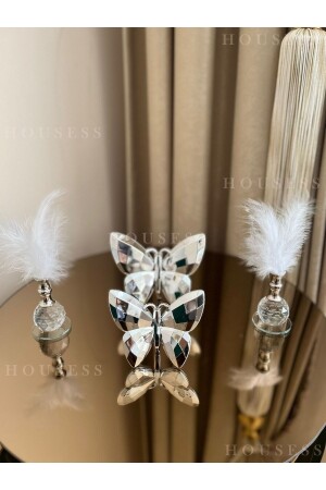 مُزَخْرَة الفضة المُزَخْرَة من MNZ و 2 رُوعٍ فضية زينة زينة HSS-TPSKLBKS13 - Housess