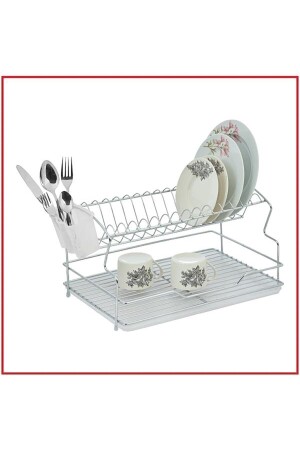 رف من الصفائح المعدنية من MNZ - رف الأطباق 2 طبقات - Kiwa Metal