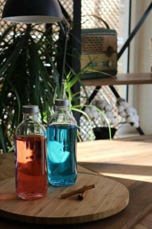 قنينة مياه من نوع MNZ - 2 قنينة من الزجاج من نوع Li مع غطاء 500 Cc pb80355 - Paşabahçe