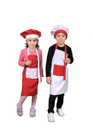 فرشة مطبخ الأطفال MNZ مع كوب مزيج أحمر وأبيض من 2 M1028 - Mandalin Consept