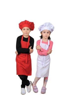 مقعد مطبخ الأطفال من MNZ مع قبعة حمراء وأبيض مجموعة 2 قطع M1031 - Mandalin Consept