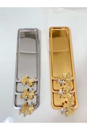 MNZ-الفخامة عصا الفراشة الفولاذ المقاوم للصدأ الخدمة، الشاي والقهوة، العلاج والعرض الصندوق في 2 ألوان مختلفة MZ - Mira züccaciye